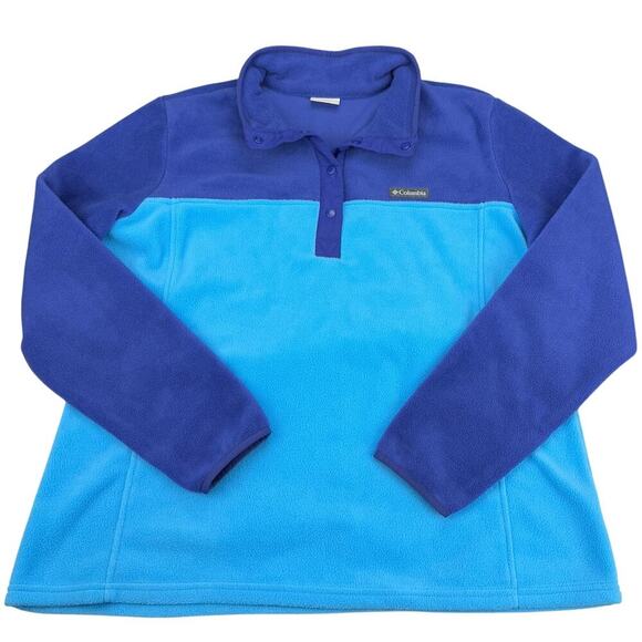 COLUMBIA Women's Benton Springs Fleece Half Snap Pullover Sz XXL Blue - Picture 4 of 8